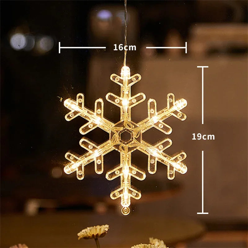 LED Fensterlicht Schneeflocke, ca. 16 × 19 cm