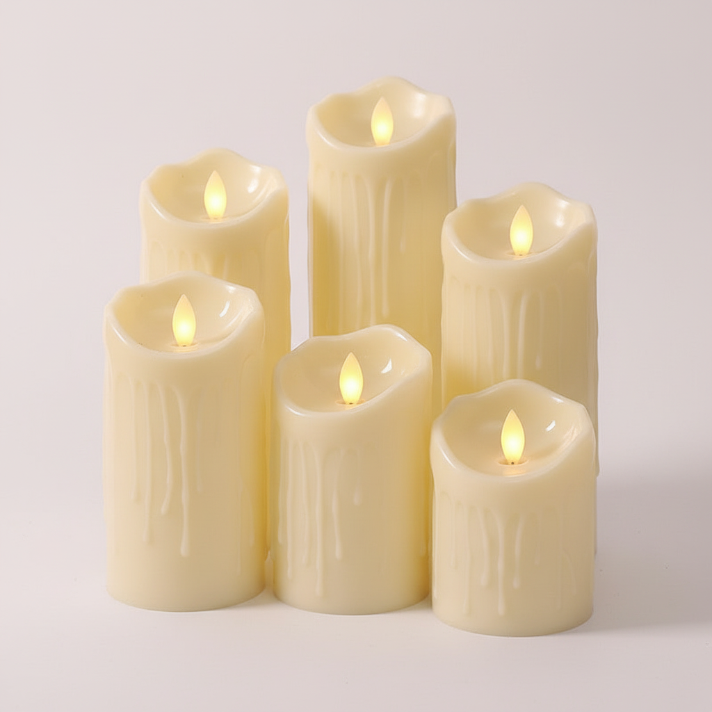 LED Kerze mit beweglicher Flamme Elfenbein - ideales Geschenk für festliche Anlässe und Feiertage.