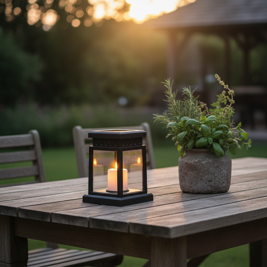 Outdoor-Esstisch beleuchten — Stimmungslicht für laue Sommerabende