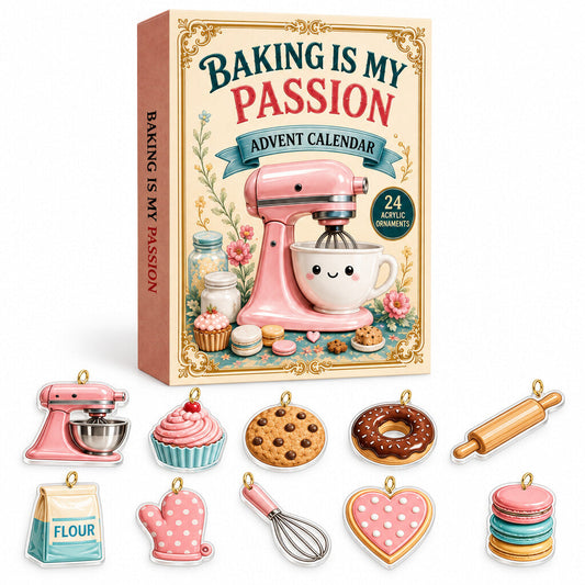 Weihnachtsbäckerei und Geschenk für Backfans: Back Adventskalender Baking is my Passion mit Acryl-Anhängern