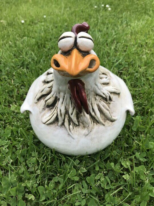 Dekorative Hühnerfigur Garten – Gartenfigur Huhn wetterfest Aussenbereich