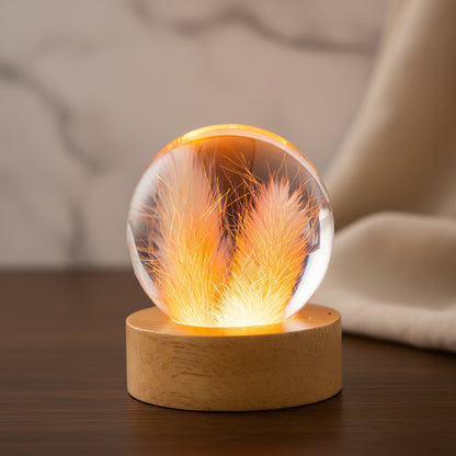 3D Blume Kristallkugel Nachtlicht LED Nachtlampe Tischdeko Schlafzimmer