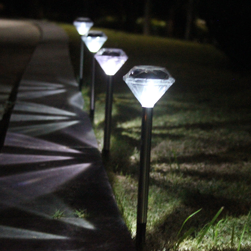 Solar Gartenleuchte Diamant Weiss LED Wegleuchte Solarlampe Garten