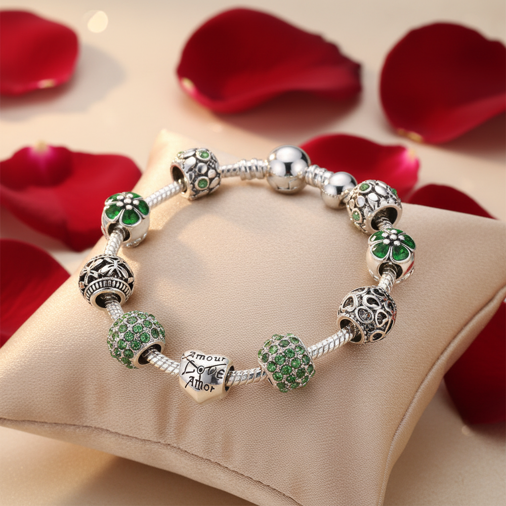 Charm Armband Silber in Blau, perfekt als persönliches Schmuckstück für jeden Anlass.