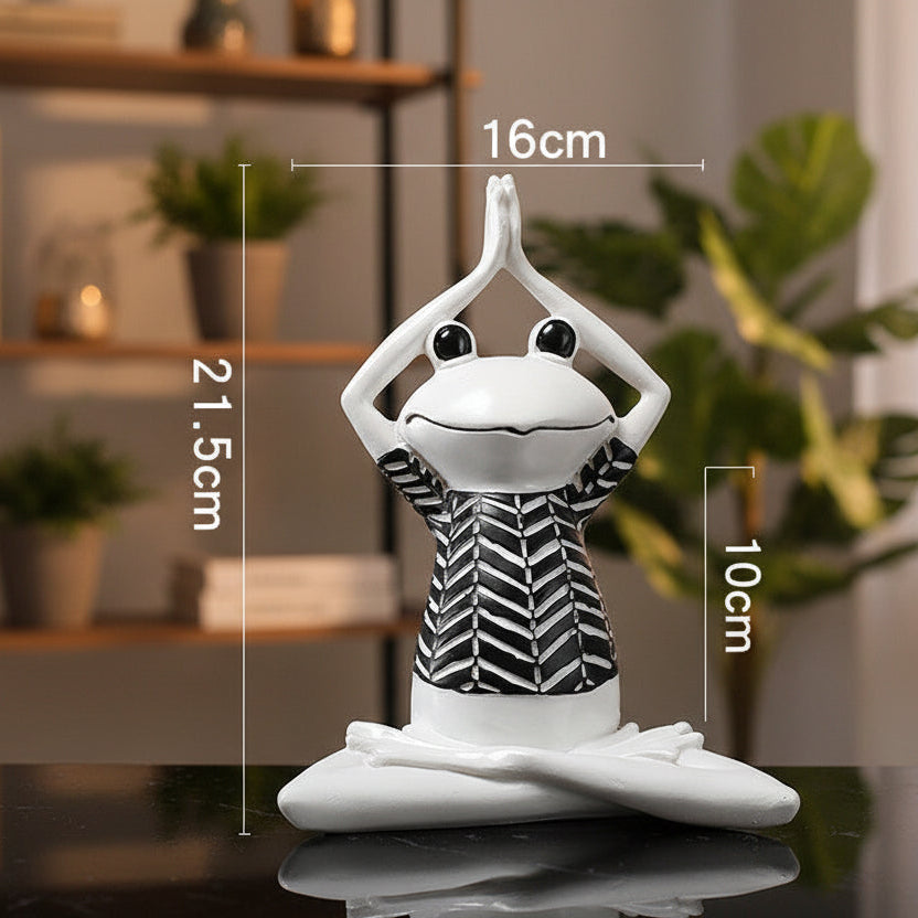 Perfektes Geschenk mit dieser Yoga Frosch Figur in verschiedenen Posen, aus Kunstharz, 21.5 cm.