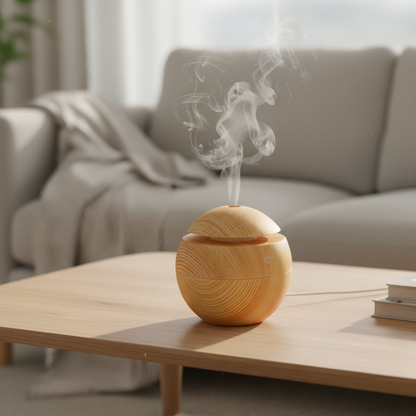 Mini Aroma Diffuser Holzoptik, handlich und perfekt für ihr Zuhause oder als Geschenk.