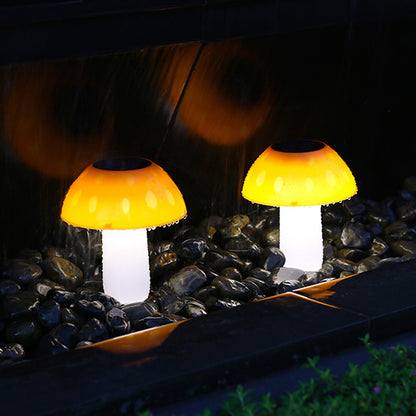 Pilzleuchte Solar mit automatischer Dämmerungsschaltung leuchtet kabellos im Garten