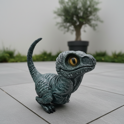 Velociraptor Figur 17x7x15 cm – Grössenansicht Dinosaurier Gartendeko