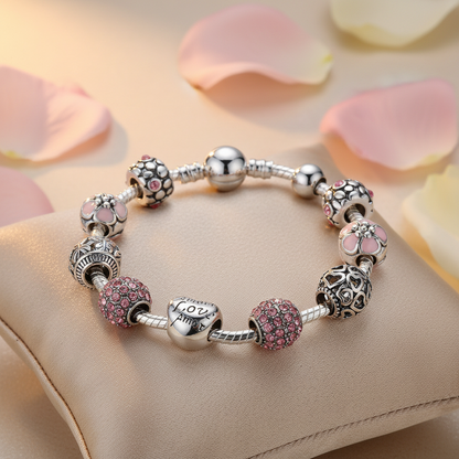 Charm Armband Silber in mehreren Farben – Stilvolles Schmuckstück für Damen und Mädchen.