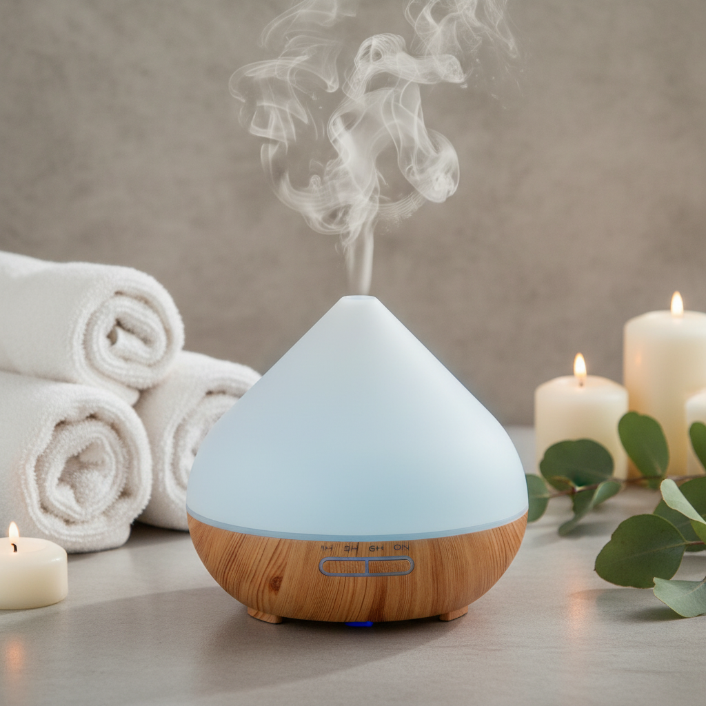 Aroma Diffuser 400ml LED zeigt die Fernbedienung zur einfachen Steuerung der Funktionen für Nutzerfreundlichkeit.