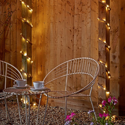 Solar Lichterkette Outdoor 10m mit 200 LEDs auf Hanfseil mit Fernbedienung Timer