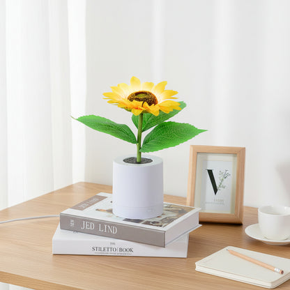 Sonnenblumen LED Tischlampe 3 Blumen – Variante Dreierblüte