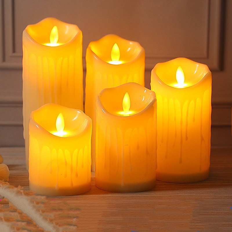 LED Kerze mit beweglicher Flamme Elfenbein - zahlreiche Größen für jeden Bedarf.