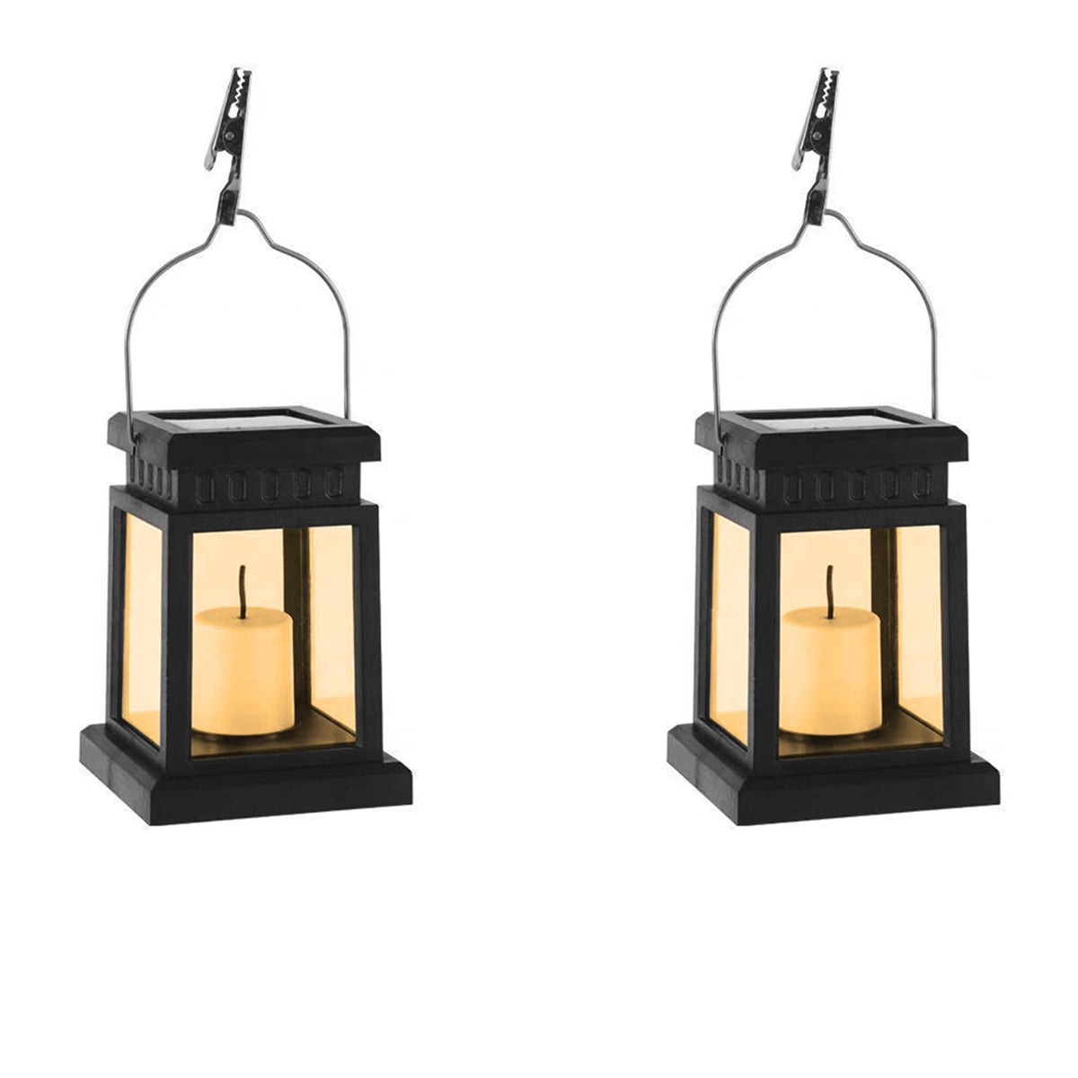 Detail des realistischen Flackerlichts einer Solar Kerze für stimmungsvollen Outdoor-Bereich