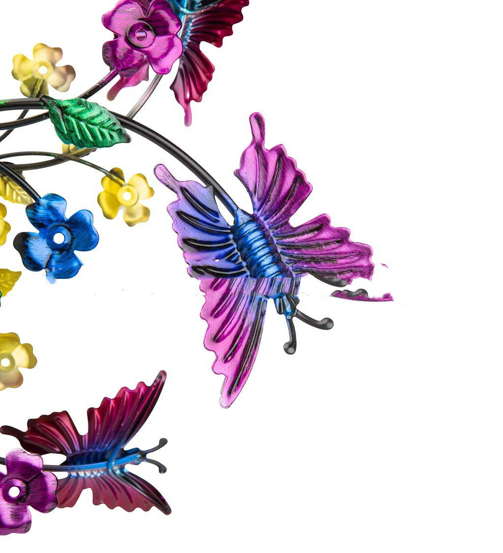 Drehendes Windspiel Schmetterling – Schmiedeeisen Gartendeko wetterfest