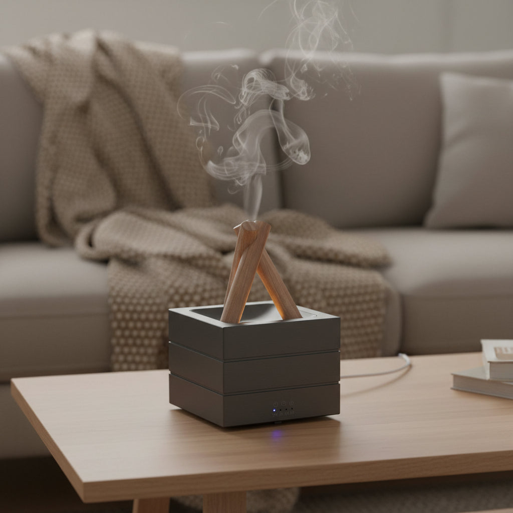 Lagerfeuer Aroma Diffuser mit Timer-Funktion - sorgt für stimmungsvolle Abende und Wohlfühlmomente.