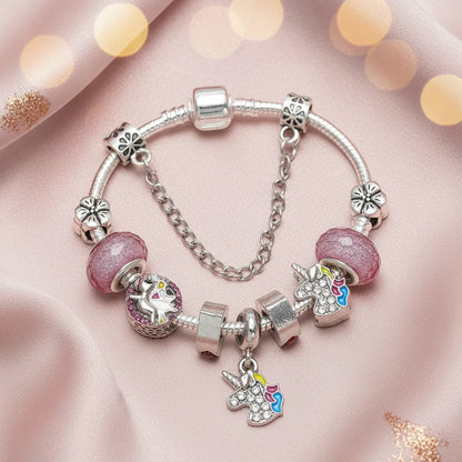 Charm Armband Einhorn-Pink - lumoraX