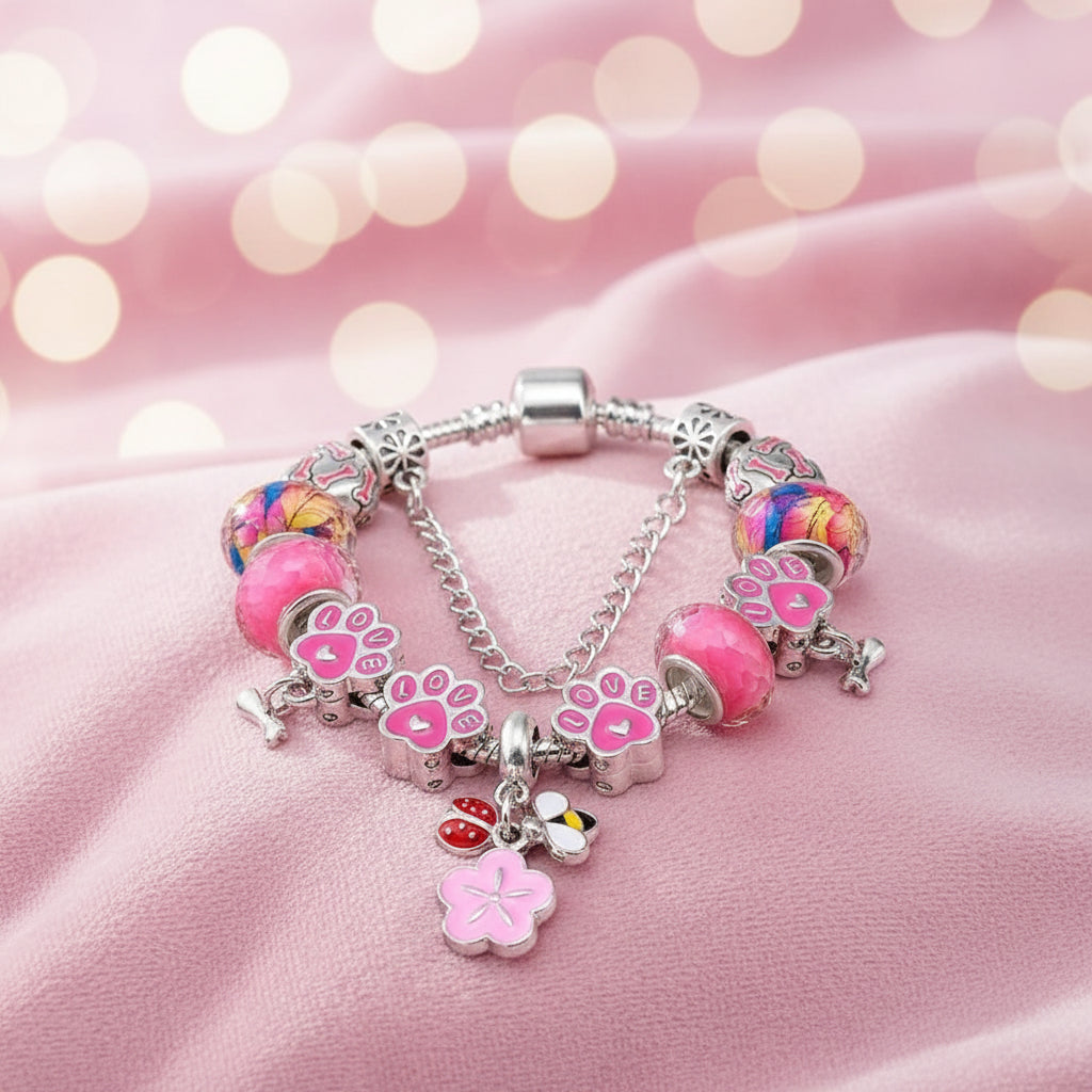 Charm Armband Mädchen & Damen – Beads Schmuck Geschenk, das Freude und Liebe ausdrückt.