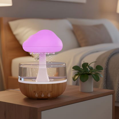 Genießen Sie die Aromatherapie mit dem regenwolke Luftbefeuchter, inkl. kostenloser Lieferung beim Kauf. regenwolke-luftbefeuchter-led-aroma-diffuser