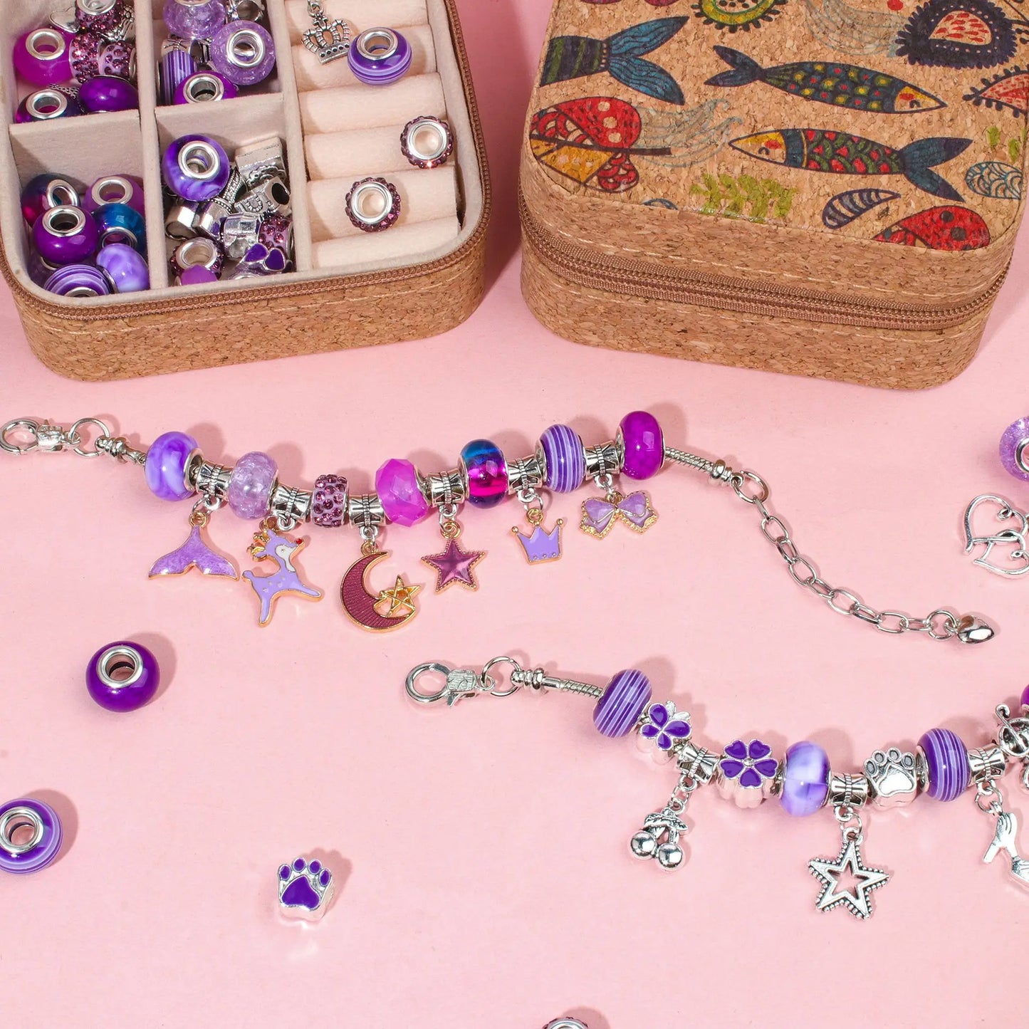 DIY Retro Charm Armband Set Mädchen – Bunte Bastelideen für kreative Mädchen ab 6 Jahren.