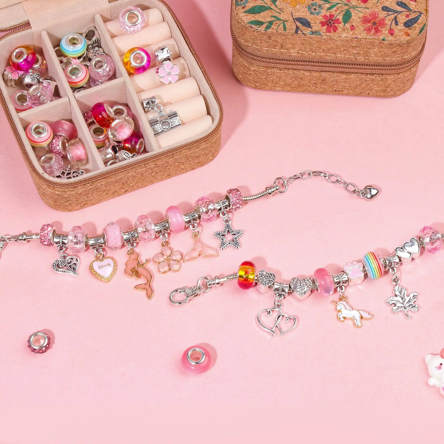 DIY Retro Charm Armband Set Mädchen – Hochwertige Charms aus Zinklegierung in verschiedenen Designs.