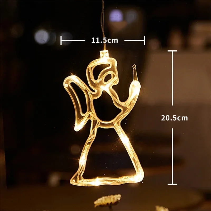 LED Fensterlicht Engel, ca. 11,5 × 20,5 cm