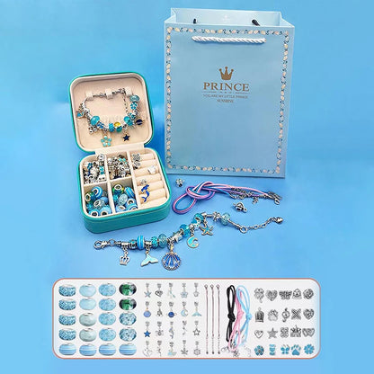 DIY Buntes Charm Armband Set – Schmuckbox für Mädchen, Geschenkidee für kreative Mädchen von 6 bis 14 Jahren.