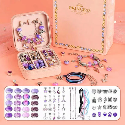 DIY Buntes Charm Armband Set – Schmuckbox für Mädchen, fördert individuelles Design und persönliche Stilentwicklung.