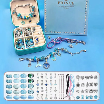 DIY Buntes Charm Armband Set – Schmuckbox für Mädchen, ideal für kreatives Basteln und als Geschenkidee.