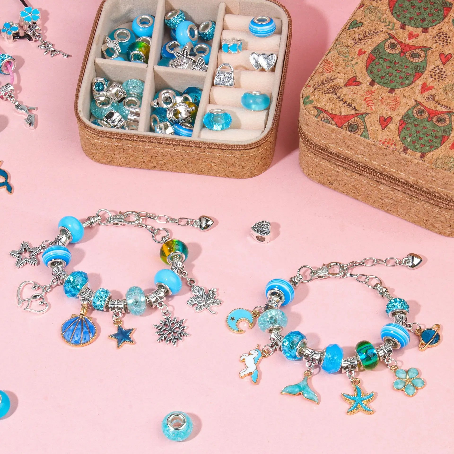 DIY Retro Charm Armband Set Mädchen – Unisex Bastelset für die Förderung von Kreativität und Feinmotorik.