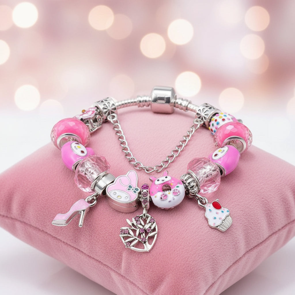 Charm Armband Mädchen & Damen – Beads Schmuck Geschenk handverlesene Beads und Anhänger, die Individualität zeigen.