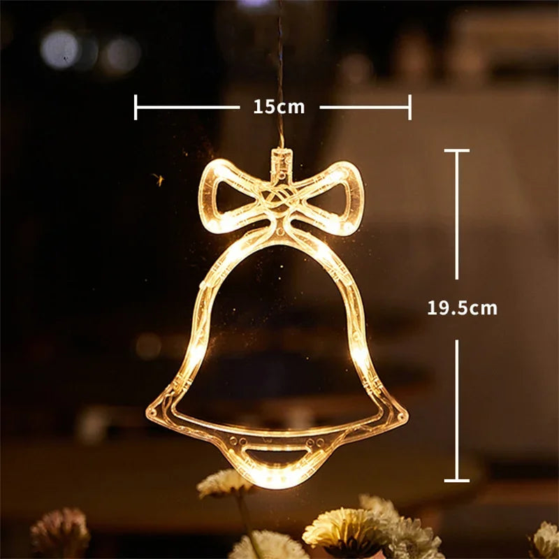 LED Fensterlicht Glocke mit Schleife, ca. 15 × 19,5 cm