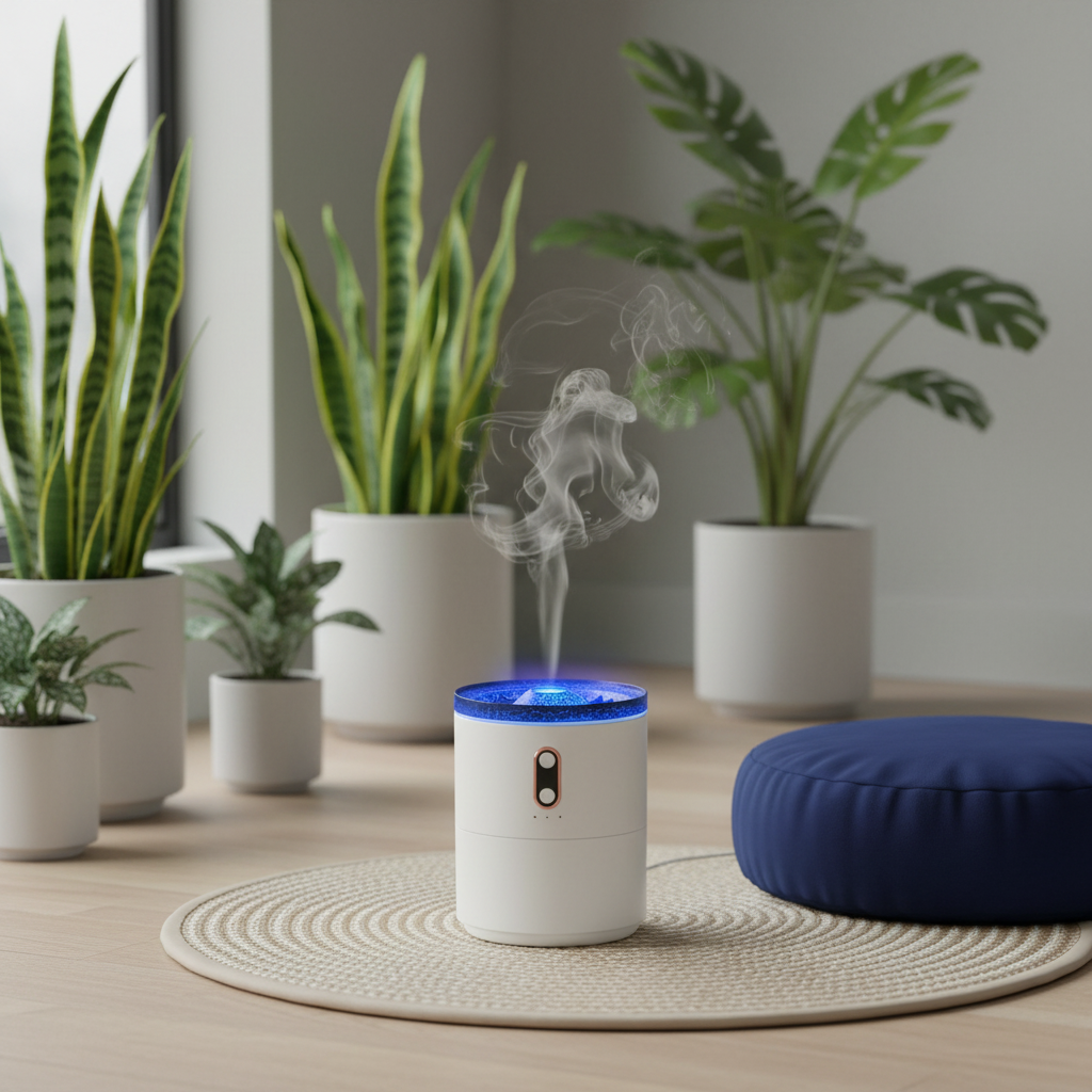 Vulkan Flammen Diffuser in einem modernen Einrichtungskontext, der als Geschenk für besondere Anlässe ideal ist.