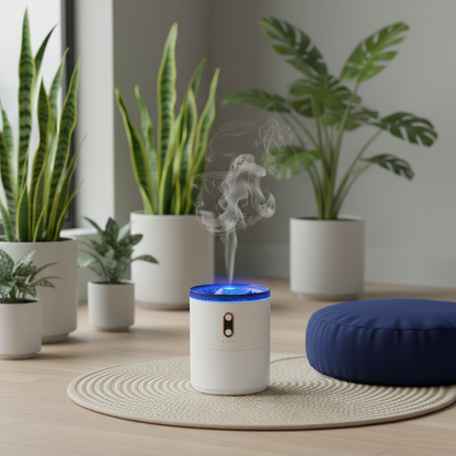 Vulkan Flammen Diffuser in einem modernen Einrichtungskontext, der als Geschenk für besondere Anlässe ideal ist.