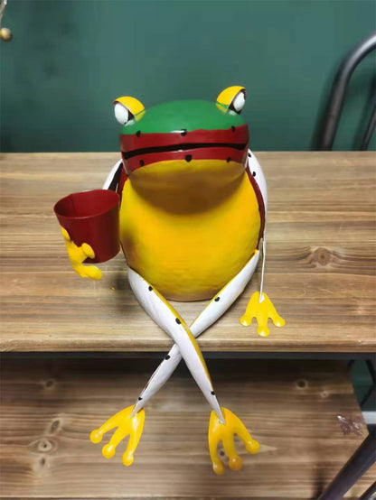 Froschfamilie Metall Figur – Grössen im Vergleich: Gross (30 cm) und Klein (8,5–15 cm)
