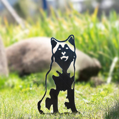 Hund Gartenstecker Metall Grössenvergleich Klein und Gross