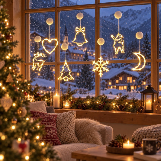 Fensterdeko Weihnachten beleuchtet: Licht fürs Fenster