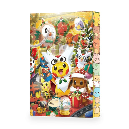 Box-Motiv Pikachu & Evoli Weihnacht: buntes Weihnachts-Wimmelbild mit Pikachu und Evoli