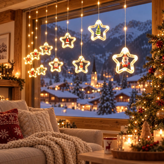 Fensterdeko Weihnachten beleuchtet: Licht fürs Fenster